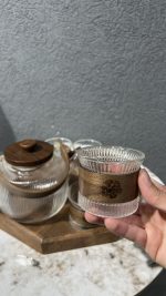 ⁦طقم كاسات شاي + ابريق + صينية خشب⁩ - الصورة ⁦3⁩