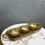 صينية مع 3 مضايف ذهبية